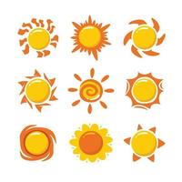Sun Decorative Icon Set vector