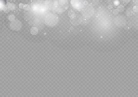 Light abstract glowing bokeh lights. Light bokeh effect isolated. Christmas background from shining dust. Christmas concept flare sparkle vector