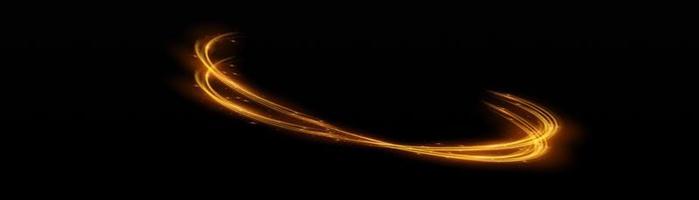 Golden glowing shiny lines effect vector background. Luminous white lines of speed. Light glowing effect. Light trail wave, fire path trace line and incandescence curve twirl.