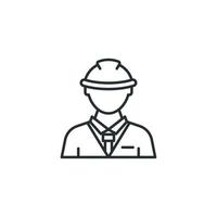 Vector sign of Construction worker symbol is isolated on a white background. Construction worker icon color editable.