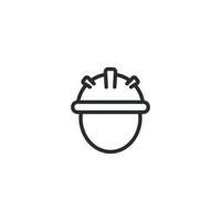 Vector sign of Construction worker symbol is isolated on a white background. Construction worker icon color editable.