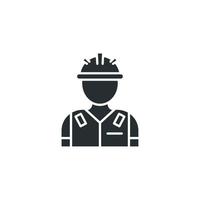 Vector sign of Construction worker symbol is isolated on a white background. Construction worker icon color editable.