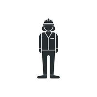 Vector sign of Construction worker symbol is isolated on a white background. Construction worker icon color editable.