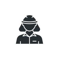 Vector sign of Construction worker symbol is isolated on a white background. Construction worker icon color editable.