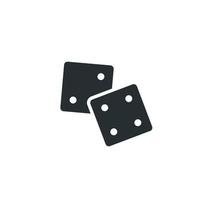 Vector sign of dice symbol is isolated on a white background. dice icon color editable.