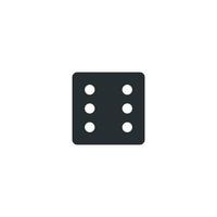 Vector sign of dice symbol is isolated on a white background. dice icon color editable.