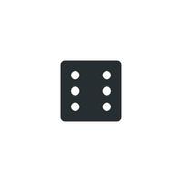 Vector sign of dice symbol is isolated on a white background. dice icon color editable.