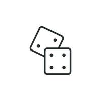 Vector sign of dice symbol is isolated on a white background. dice icon color editable.