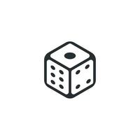 Vector sign of dice symbol is isolated on a white background. dice icon color editable.