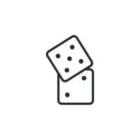 Vector sign of dice symbol is isolated on a white background. dice icon color editable.