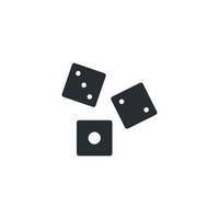 Vector sign of dice symbol is isolated on a white background. dice icon color editable.