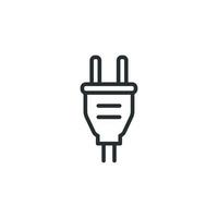 Vector sign of plug symbol is isolated on a white background. plug icon color editable.