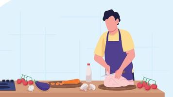 illustration de cuisinier animée video