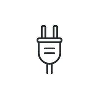 Vector sign of plug symbol is isolated on a white background. plug icon color editable.