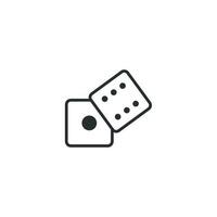 Vector sign of dice symbol is isolated on a white background. dice icon color editable.