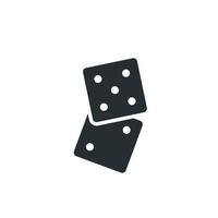 Vector sign of dice symbol is isolated on a white background. dice icon color editable.