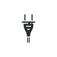 Vector sign of plug symbol is isolated on a white background. plug icon color editable.