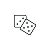 Vector sign of dice symbol is isolated on a white background. dice icon color editable.