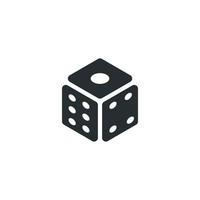 Vector sign of dice symbol is isolated on a white background. dice icon color editable.