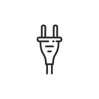 Vector sign of plug symbol is isolated on a white background. plug icon color editable.