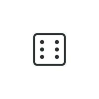 Vector sign of dice symbol is isolated on a white background. dice icon color editable.