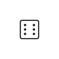 Vector sign of dice symbol is isolated on a white background. dice icon color editable.