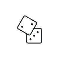 Vector sign of dice symbol is isolated on a white background. dice icon color editable.