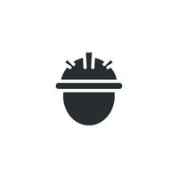 Vector sign of Construction worker symbol is isolated on a white background. Construction worker icon color editable.
