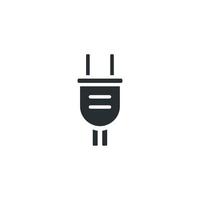 Vector sign of plug symbol is isolated on a white background. plug icon color editable.