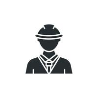 Vector sign of Construction worker symbol is isolated on a white background. Construction worker icon color editable.