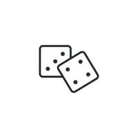 Vector sign of dice symbol is isolated on a white background. dice icon color editable.