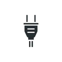 Vector sign of plug symbol is isolated on a white background. plug icon color editable.