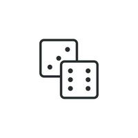 Vector sign of dice symbol is isolated on a white background. dice icon color editable.