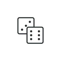 Vector sign of dice symbol is isolated on a white background. dice icon color editable.