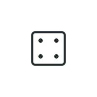 Vector sign of dice symbol is isolated on a white background. dice icon color editable.