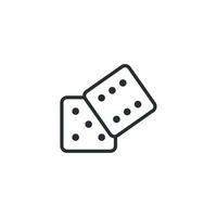 Vector sign of dice symbol is isolated on a white background. dice icon color editable.