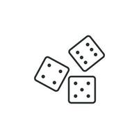 Vector sign of dice symbol is isolated on a white background. dice icon color editable.