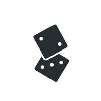 Vector sign of dice symbol is isolated on a white background. dice icon color editable.