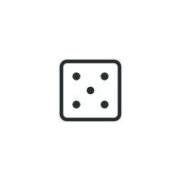Vector sign of dice symbol is isolated on a white background. dice icon color editable.