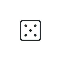 Vector sign of dice symbol is isolated on a white background. dice icon color editable.