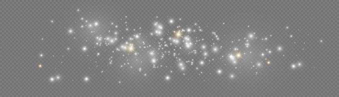 efecto de fondo de partículas de brillo blanco vectorial para tarjeta rica de saludo de lujo. efecto de luz especial de brillo de chispas blancas. textura brillante. chispas de polvo de estrellas en una explosión sobre un fondo negro. vector