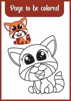 Hand drawn red panda for coloring, coloring page vector, blank printable design for children to fill in vector