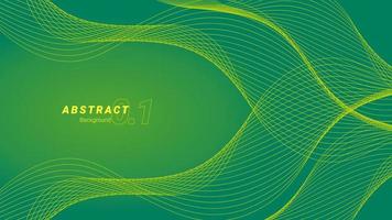 Abstract green wave cure line minimalist futuristic background vector