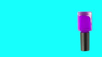 Schönheits-Pop-Art-Hintergrund. bunte nagellackflaschenmuster minimales animationsdesign auf blau. Kosmetikset für Frauen video