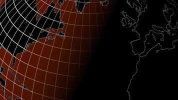 globe terrestre avec rotation de la grille - boucle video