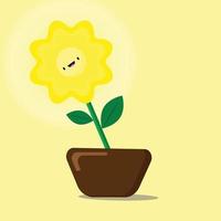 Sun Flower in Morning Illustration vector