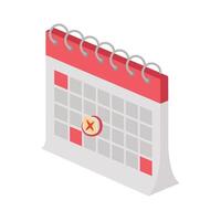 calendar reminder isometric vector