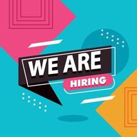 we are hiring lettering vector