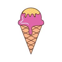 cone ice cream pink vector