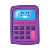 calculator kawaii school supply vector